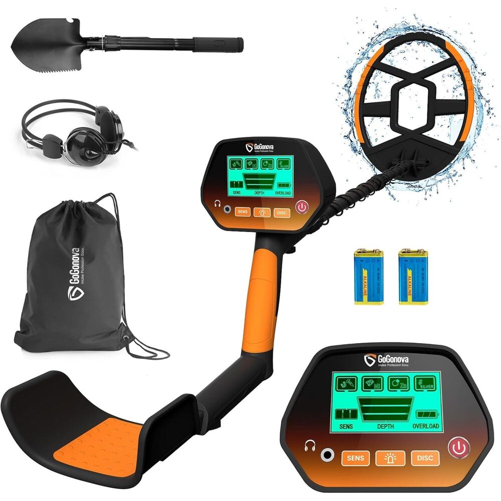 MD-4070 Adjustable Metal Detector with Waterproof Coil & LCD Display